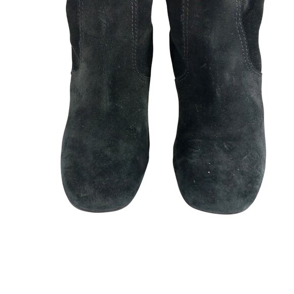 FRANCO SARTO! "LILITH" BLACK GENUINE SUEDE LEATHER MID CALF BUTTON BOOTS! SZ 9M - Picture 4 of 9
